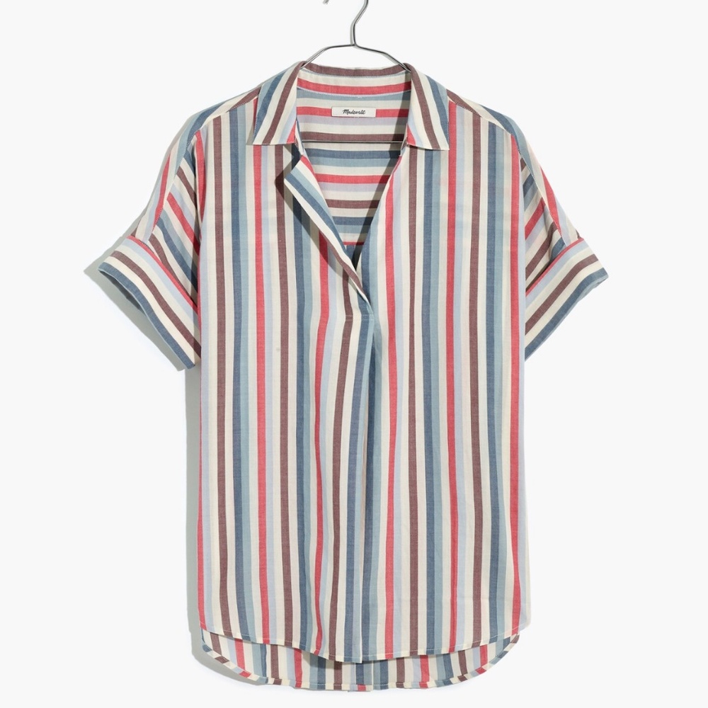 Madewell Courier Button-Back Shirt in Pocatello stripe